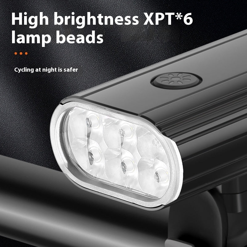 Bicycle Light 2000LM Aluminum Alloy 6 XPT Large Lamp Bead Headlight TYPE-C Can Be Mounted