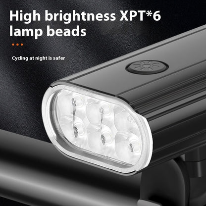 Bicycle Light 2000LM Aluminum Alloy 6 XPT Large Lamp Bead Headlight TYPE-C Can Be Mounted