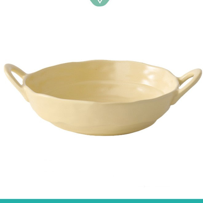 Nordic Ceramic Deformed Binaural Bowl Creative Home Irregularity