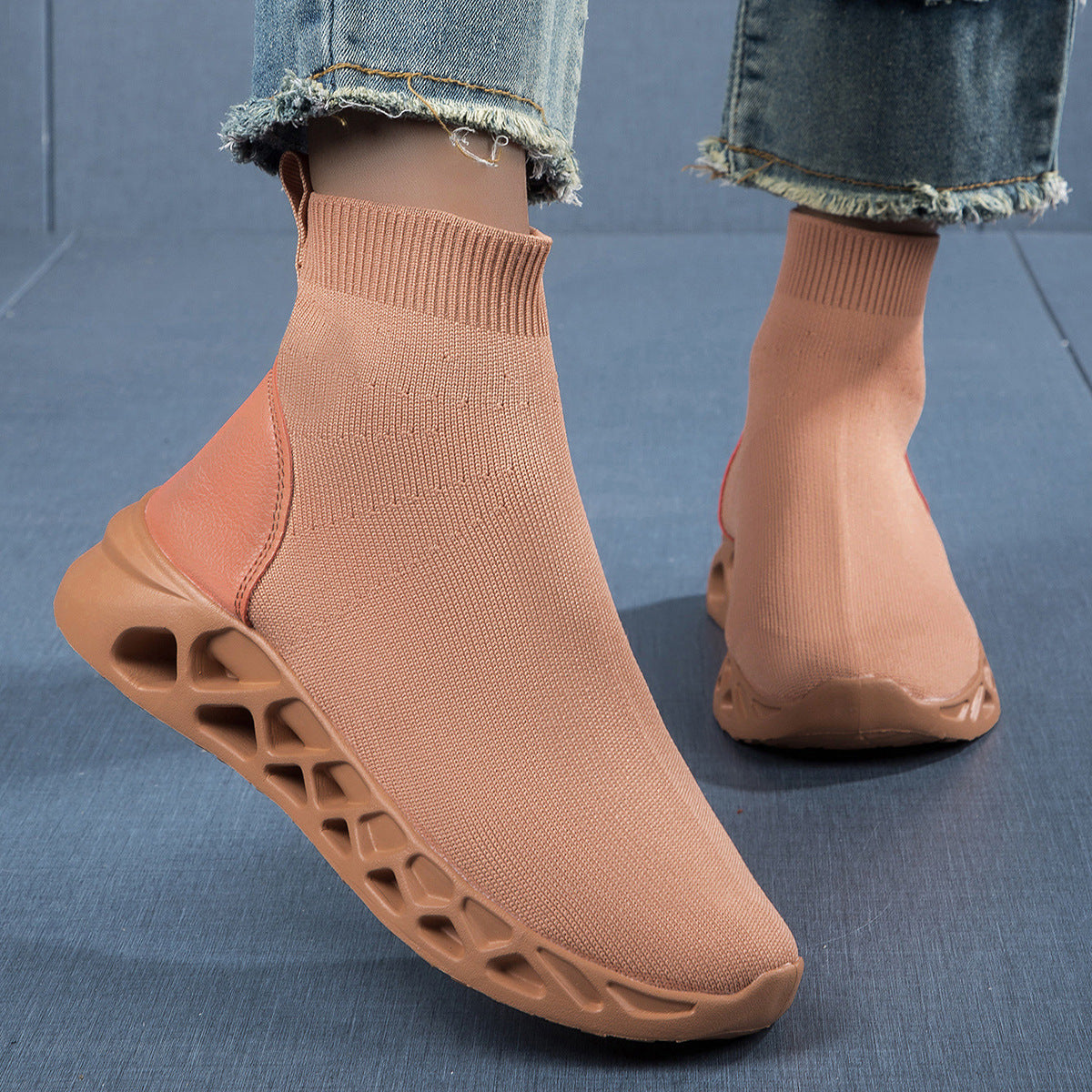 High-top Casual Stretch Socks Ankle Sock Boots Breathable Shoes