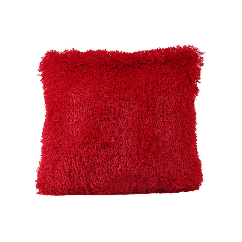 Living Room Bedroom Sea Velvet Solid Color Cushion Cover