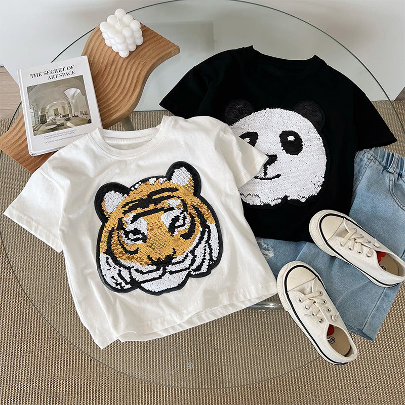 Panda Boys Short Sleeve T-Shirt Half Sleeve Top