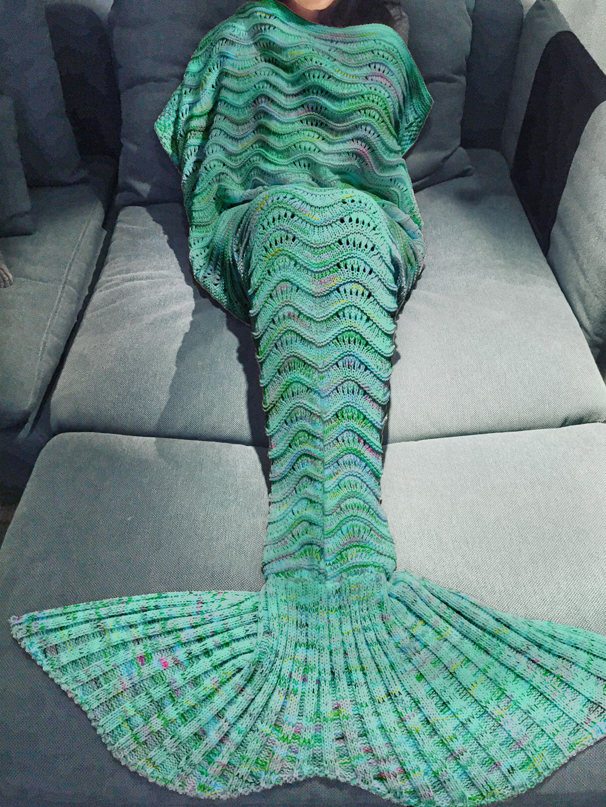 Hollow Sofa Corrugated Mermaid Blanket