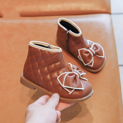 Girls Bow Princess Boots Fashion All-match