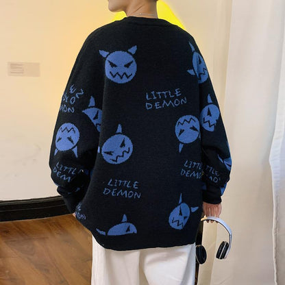 Cartoon Loose Knit Men's And Women's Casual Round Neck Pullover Sweater