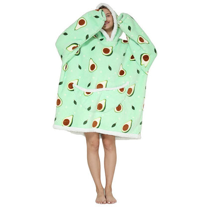Homewear Plush Fleece Sherpa Blanket  Girls Sleepwear Homewear Fleece Warm Sherpa Blanket