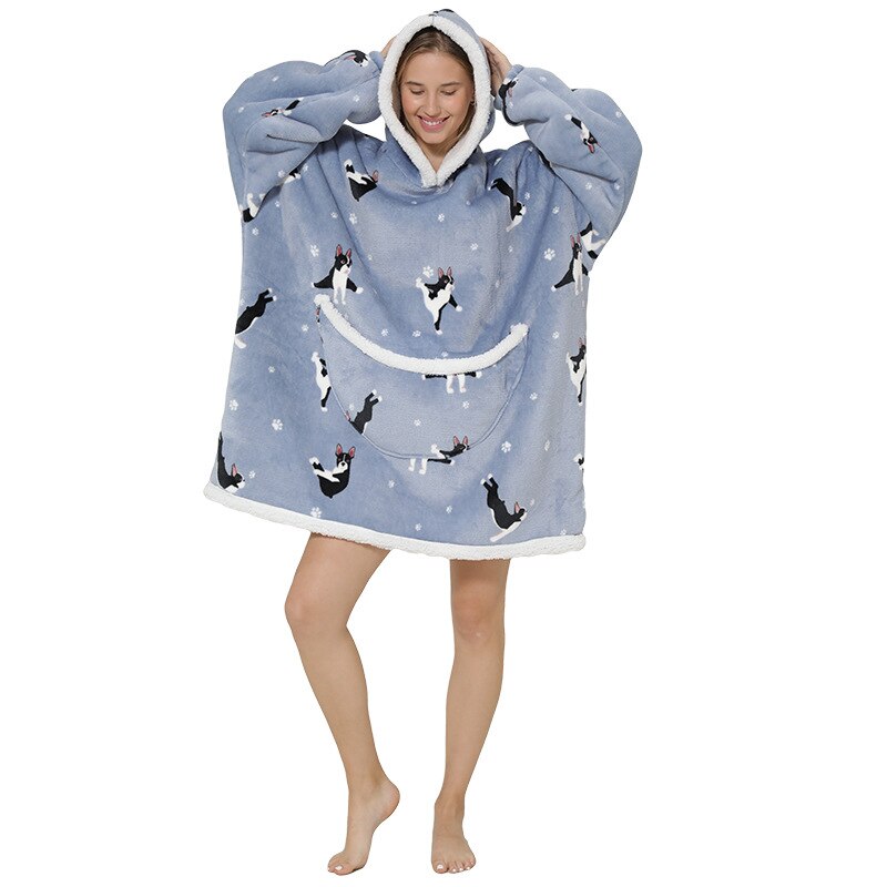 Homewear Plush Fleece Sherpa Blanket  Girls Sleepwear Homewear Fleece Warm Sherpa Blanket