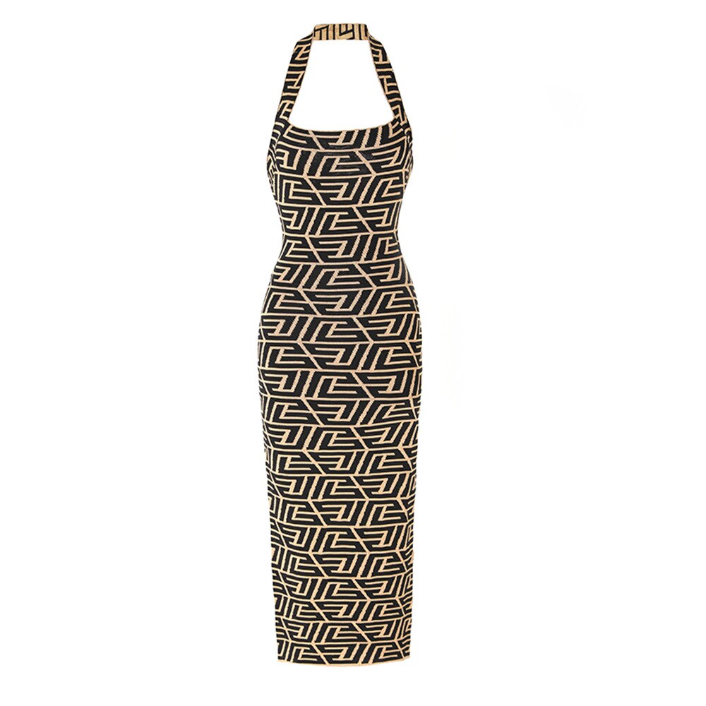desireFair 2023 Sexy Street Style Fashion Design Hanging Neck Smocked Slim Type Summer Women Wear Sleeveless Square Neck Dresses