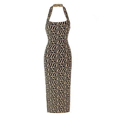 desireFair 2023 Sexy Street Style Fashion Design Hanging Neck Smocked Slim Type Summer Women Wear Sleeveless Square Neck Dresses