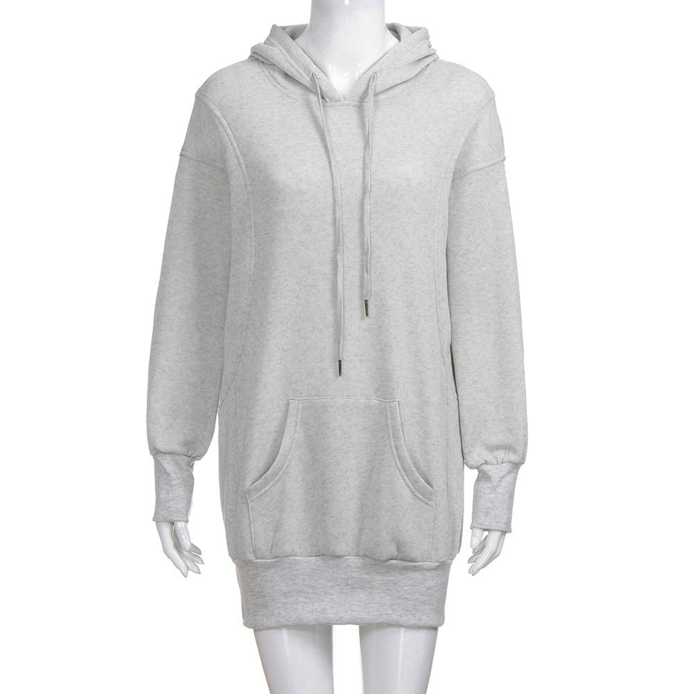 Feitong Winter Women Sweatshirt Hoodies Pullover Solid Girls Causal Long Sleeve Oversized Hoody Sweatshirt sudaderas mujer