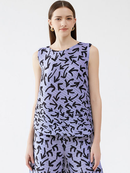 Miyake Pleats Arrow Printed Two Piece Sets