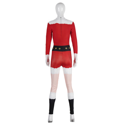 Belt Printed Jumpsuit Christmas Costume Cosplay Fastener Costumes For Women Plus Size Sexy Bodysuit