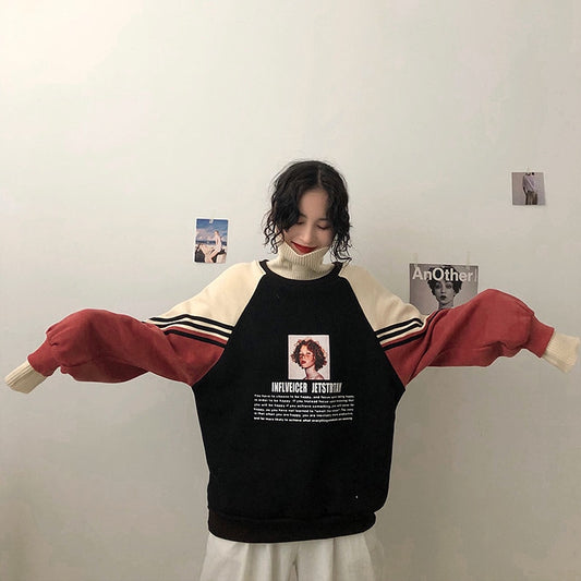 2020 Hoodie Sweatshirt Women Winter Oversize Tops Fashion Pattern Printed Sweatshirt