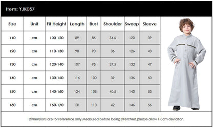 Muslim Arab Jubba Boys Robe Kids Abayas Kaftan Islamic Clothing Long Sleeve Thobe Middle East Teenage Clothing Ramadan Dress Eid