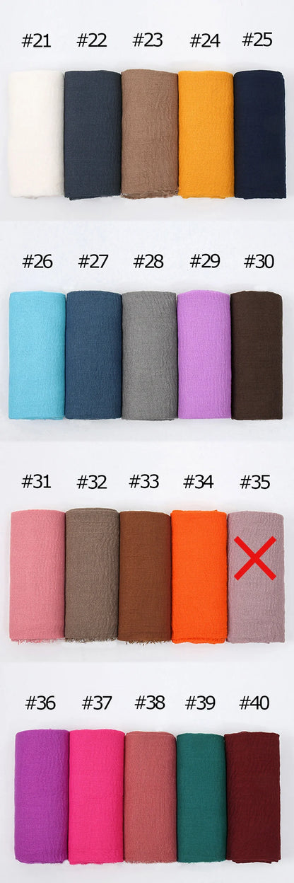 Hot Crinkle Cotton Hijab Scarf Women Scarves Bandana Turban Headscarf Muslim Shawl Africa Wrap Headband Islamic Shawls Headband