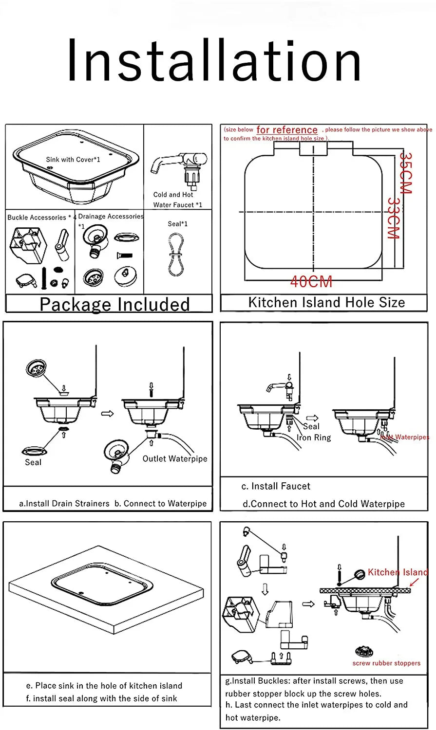 RV Camper Stainless Steel Hand Wash Basin Sink With Folded Faucet Tempered Glass Lid Washbasin for Caravan Boat Motorhome