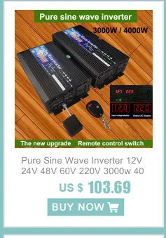 Pure Sine Wave Inverter DC 12v/24v To AC 110V/220V 1000W 1600W 2000W 3000W Portable Power Bank Converter Solar Inverter