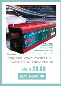 Pure Sine Wave Inverter DC 12v/24v To AC 110V/220V 1000W 1600W 2000W 3000W Portable Power Bank Converter Solar Inverter