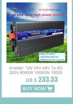 Pure Sine Wave Inverter DC 12v/24v To AC 110V/220V 1000W 1600W 2000W 3000W Portable Power Bank Converter Solar Inverter