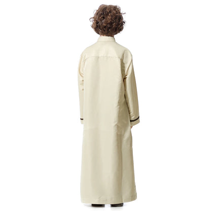 Dubai Saudi Muslim Kids Boys Clothes Abaya Caftan Robe Islamic Ramadan Jubba Thobe Arabic Child Kaftan Long Dress Middle Eastern