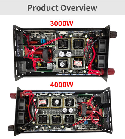 4000W 3000W 2600W 2000W 1600W 1000W Pure Sine Wave Inverter DC 12V To AC 220V 60Hz Power Car Inverter With LED Display Converter
