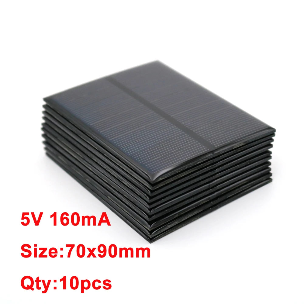 10pcs x 5VDC Solar Panel Power bank 150 160 200 250 500 840 mA Solar Panel 5V Mini Solar Battery cell phone charger portable