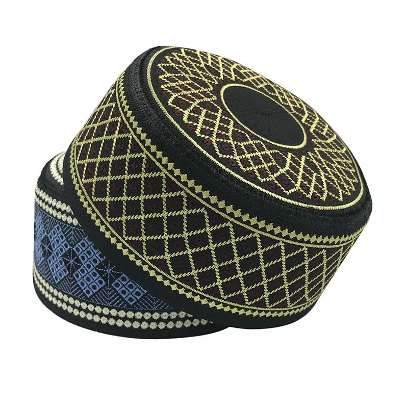 Muslim Hats Cotton Embroidery Islamic Men Prayer Arab Clothing Caps Saudi Arabia Indian Turban Bonnet Musulman Man Hijab Hat