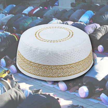Muslim Men Prayer Hat Cotton Embroidery Islam Men's Arabia Indian Hats Islamic Clothing Accessories Arab Middle East Caps