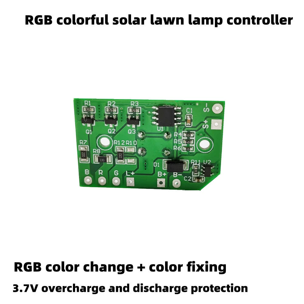 3.7V Solar Controller LED Light Control Circuit Board Photo Induction RGB Colorful Solar Lamp Lithium Battery Controller Module