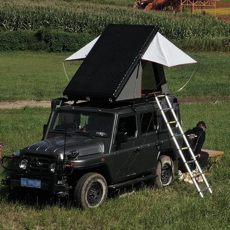 New Solar Panel Car Top Rooftop Tent Hard Cover Aluminum Clamshell