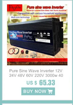 Pure Sine Wave Inverter DC 12v/24v To AC 110V/220V 1000W 1600W 2000W 3000W Portable Power Bank Converter Solar Inverter