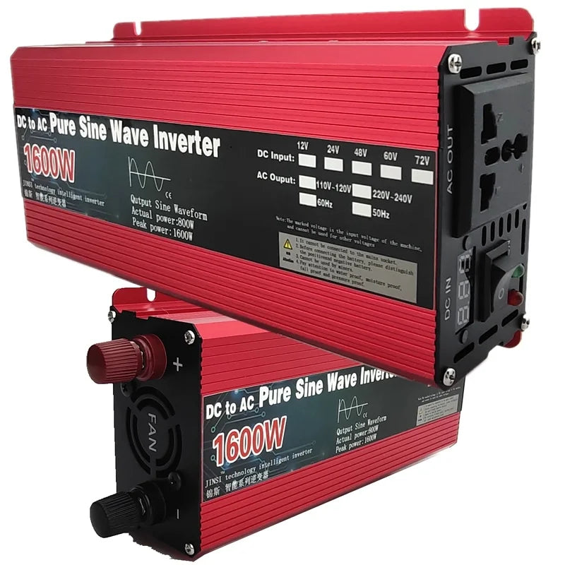 Pure Sine Wave Inverter DC 12v/24v To AC 110V/220V 1000W 1600W 2000W 3000W Portable Power Bank Converter Solar Inverter