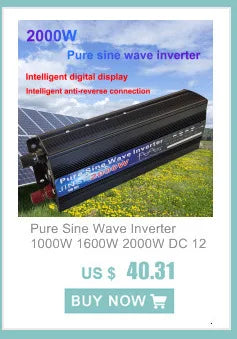 Pure Sine Wave Inverter DC 12v/24v To AC 110V/220V 1000W 1600W 2000W 3000W Portable Power Bank Converter Solar Inverter
