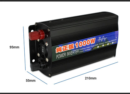 4000W 3000W 2600W 2000W 1600W 1000W Pure Sine Wave Inverter DC 12V To AC 220V 60Hz Power Car Inverter With LED Display Converter