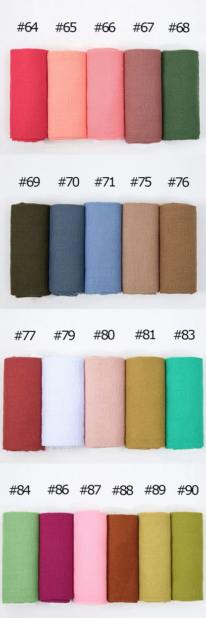 Hot Crinkle Cotton Hijab Scarf Women Scarves Bandana Turban Headscarf Muslim Shawl Africa Wrap Headband Islamic Shawls Headband