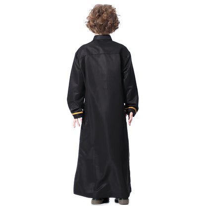 Dubai Saudi Muslim Kids Boys Clothes Abaya Caftan Robe Islamic Ramadan Jubba Thobe Arabic Child Kaftan Long Dress Middle Eastern