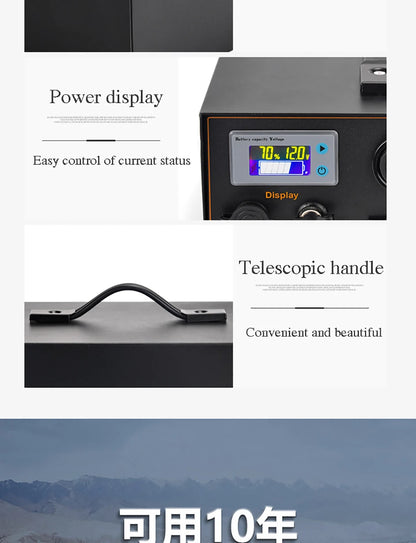 12V Lithium Battery Inverter AC220V 500W Rechargeable Battery Solar Energy Storage Backup Outdoor Battery Pack Sine Wave 50~60HZ