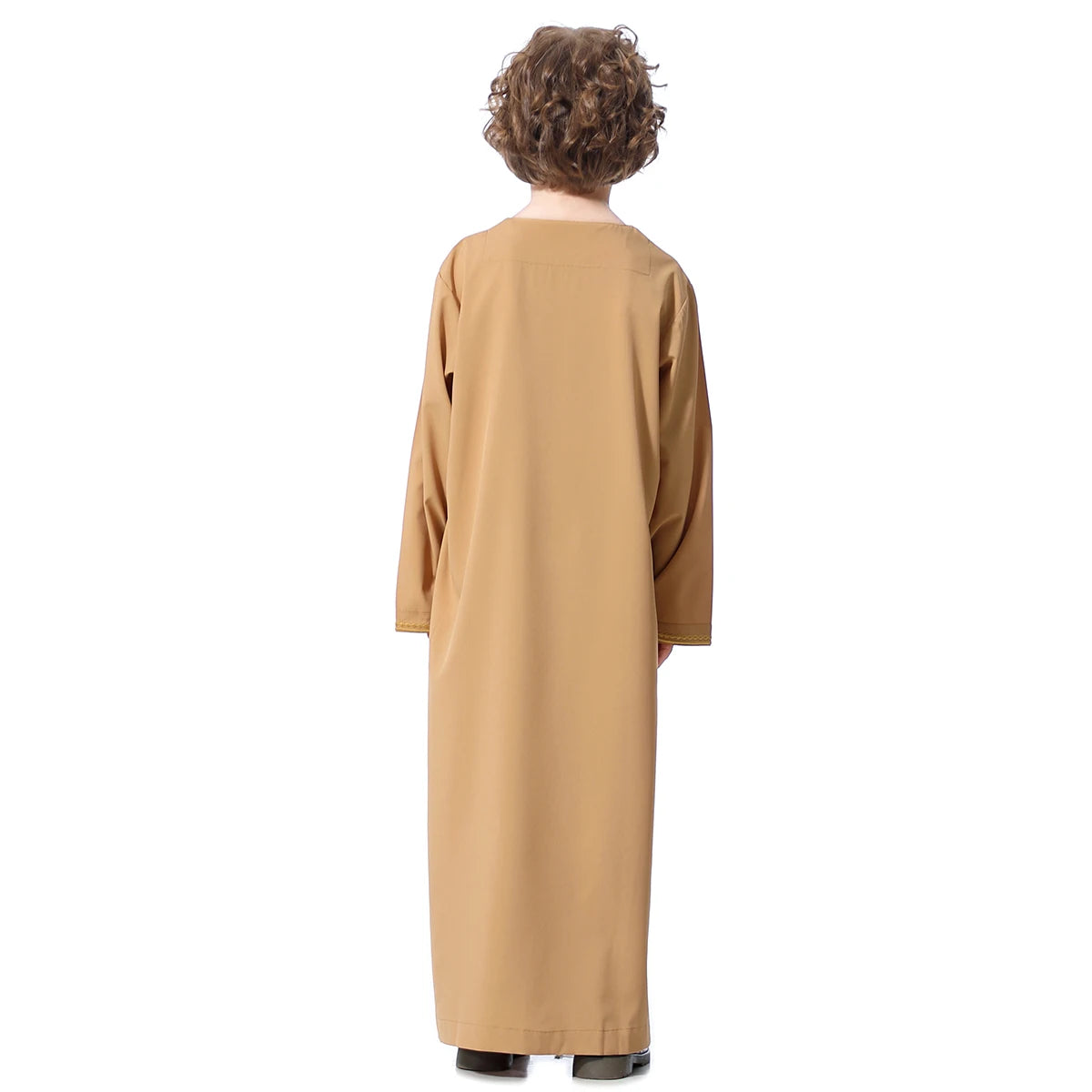 Muslim Boys Robe Embroidered Long Sleeve Dress Gown Saudi Arabia Abaya Kaftan Jubba Thobe Islamic Clothes Eid Djellaba Ramadan