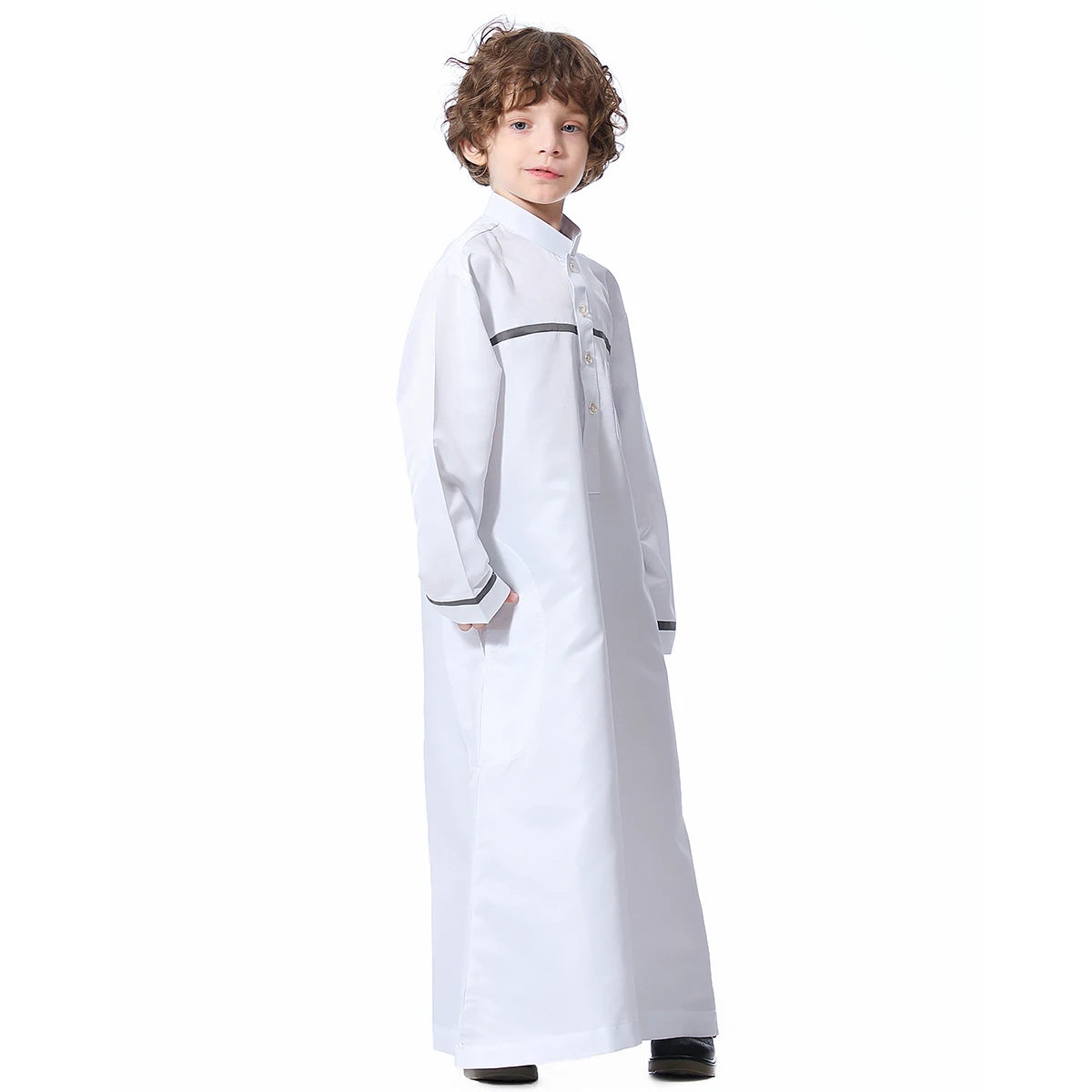 Muslim Arab Jubba Boys Robe Kids Abayas Kaftan Islamic Clothing Long Sleeve Thobe Middle East Teenage Clothing Ramadan Dress Eid
