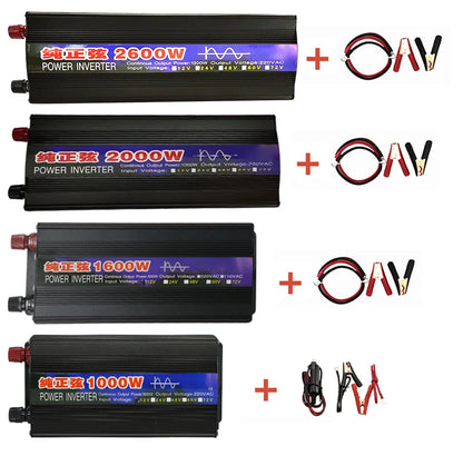 4000W 3000W 2600W 2000W 1600W 1000W Pure Sine Wave Inverter DC 12V To AC 220V 60Hz Power Car Inverter With LED Display Converter