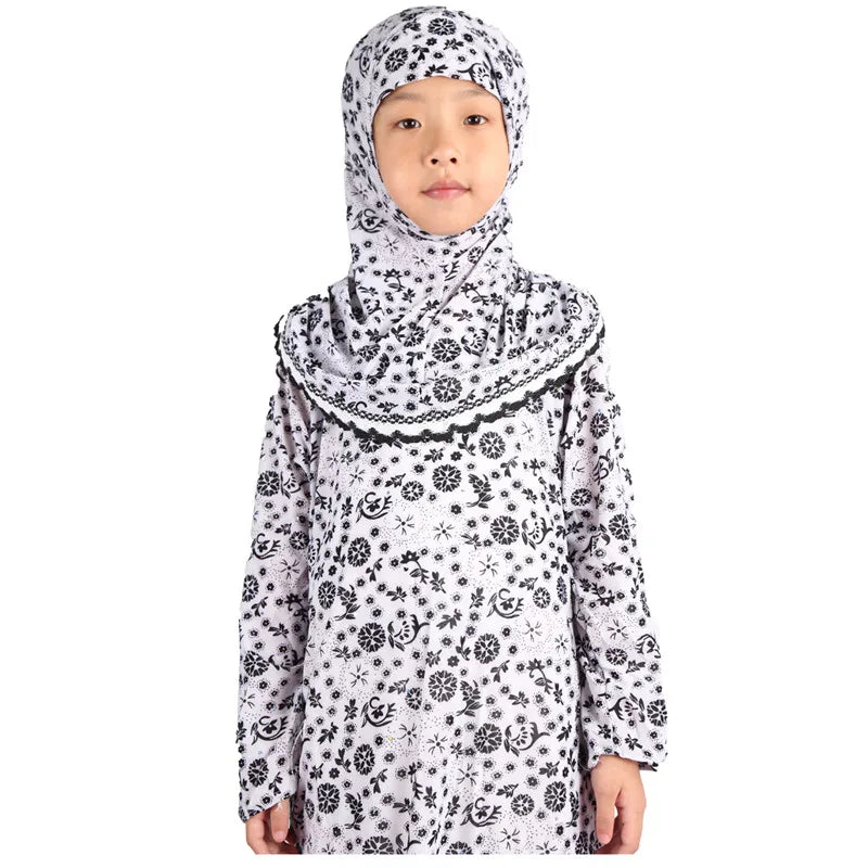 Islamic Clothing Girls Abaya for Children Child Hijab Muslim Prayer Dress for Kids Kaftans Ropa Arabe Mujer Ramadan Robe Dubai