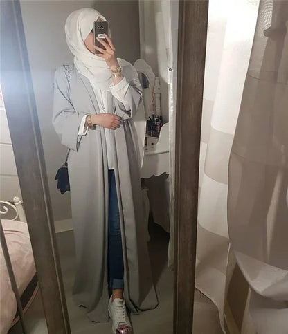 A Islamic clothing for women abaya Muslim fashion kaftan dress long sleeve cardigan solid Arab Dubai Turkish Islam dresses