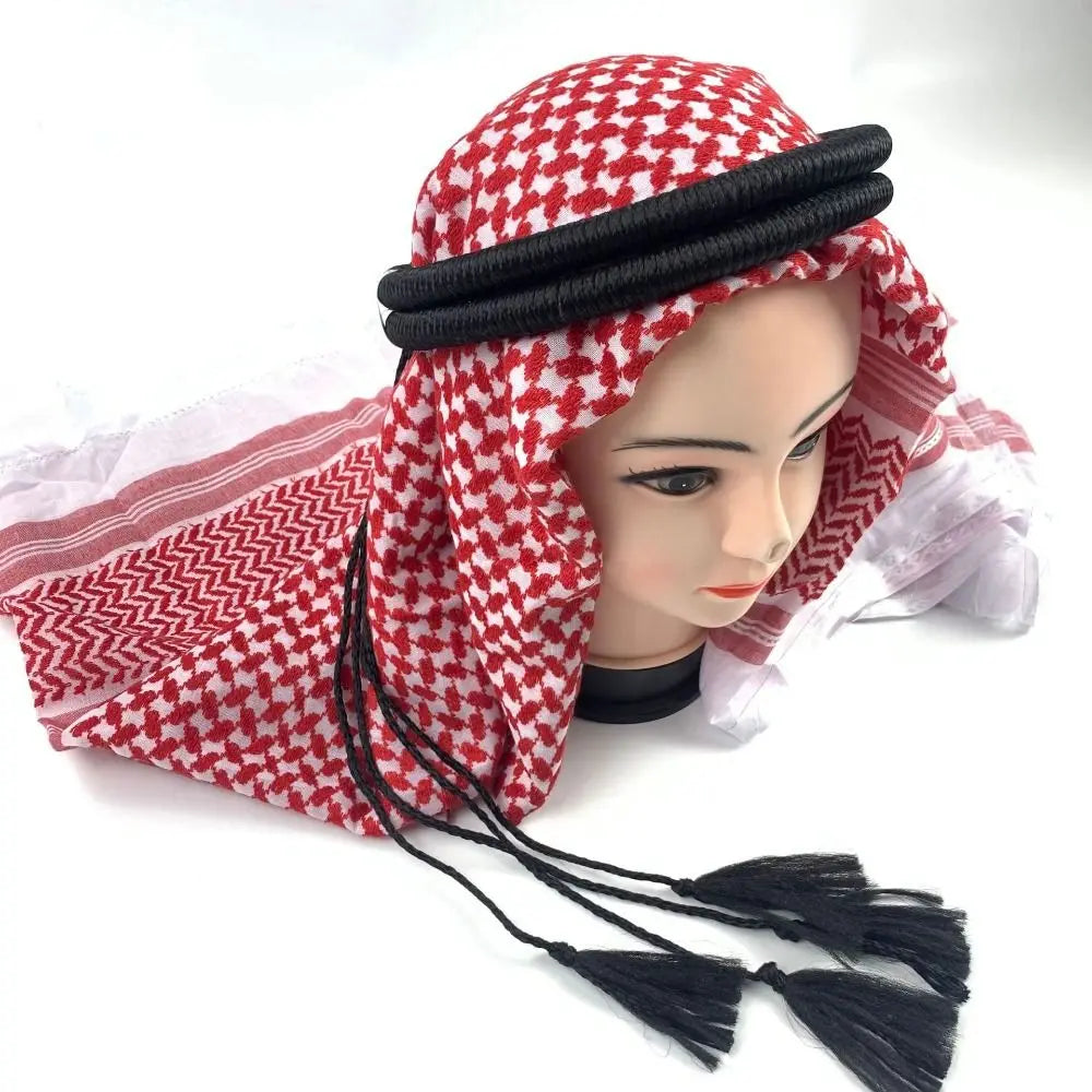 1Pcs Islamic Clothing Headwear Rope Muslim Man Saudi Arabic Dubai Headrope Desert Accessories Black Egal Shemagh Shawl