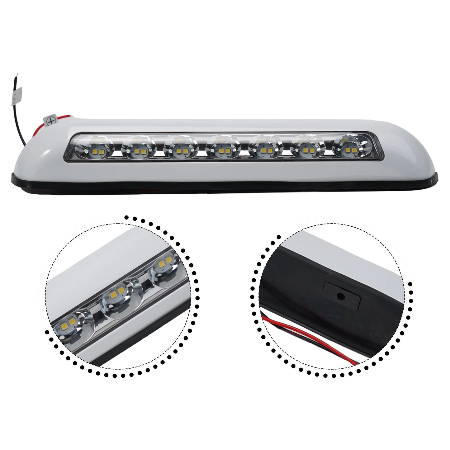 12V RV LED Awning Porch Light 6000K White Super Bright RV LED Light Exterior LED Lamp Beads RV Outdoor Lamp Bar Waterproof