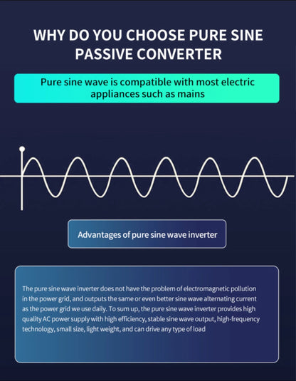 Pure Sine Wave Inverter DC 12V/24V To AC 110V/220V 1000W 1600W 2000W 2200W Portable Power Bank Converter Solar Inverter