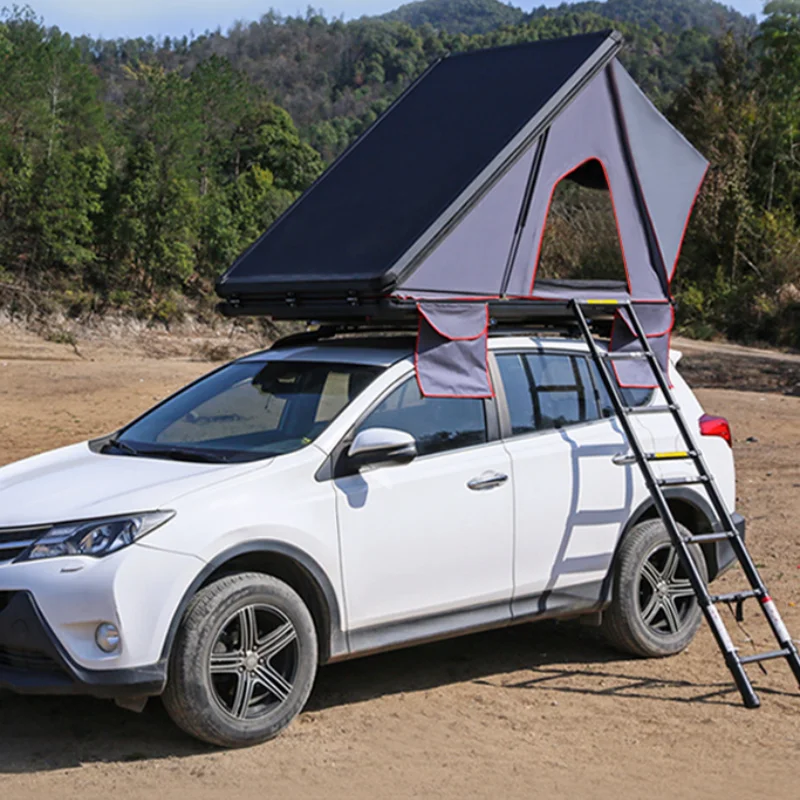 Camping SUV Car Rooftop Tent  Aluminium Triangle Hard Shell Car Roof Top Tent For Sale