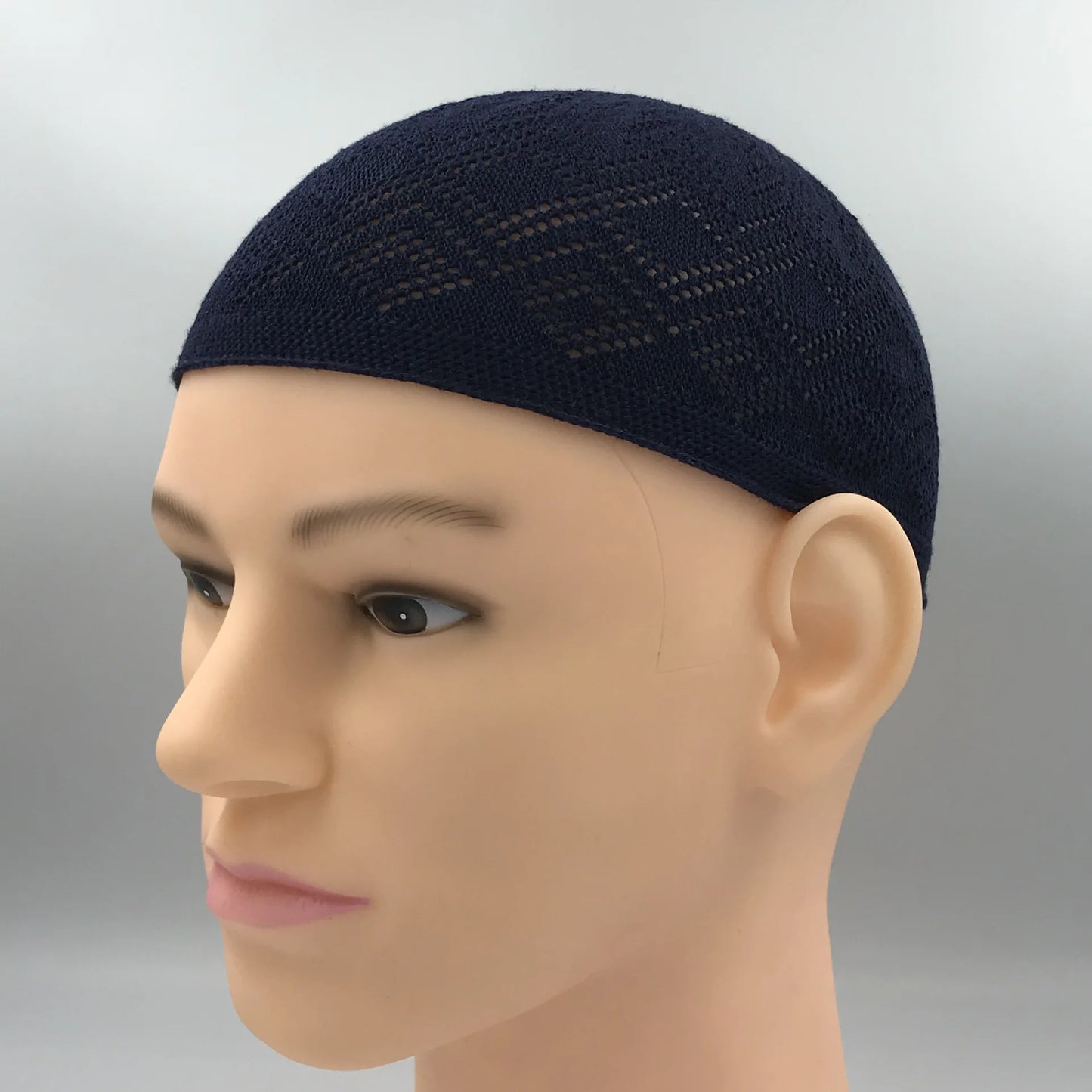 Islamic Clothing Mesh Muslim Hat for Prayer Jewish Winter for Men Hui Worship Kufi Knitted Cap Solid Color Saudi Arabic