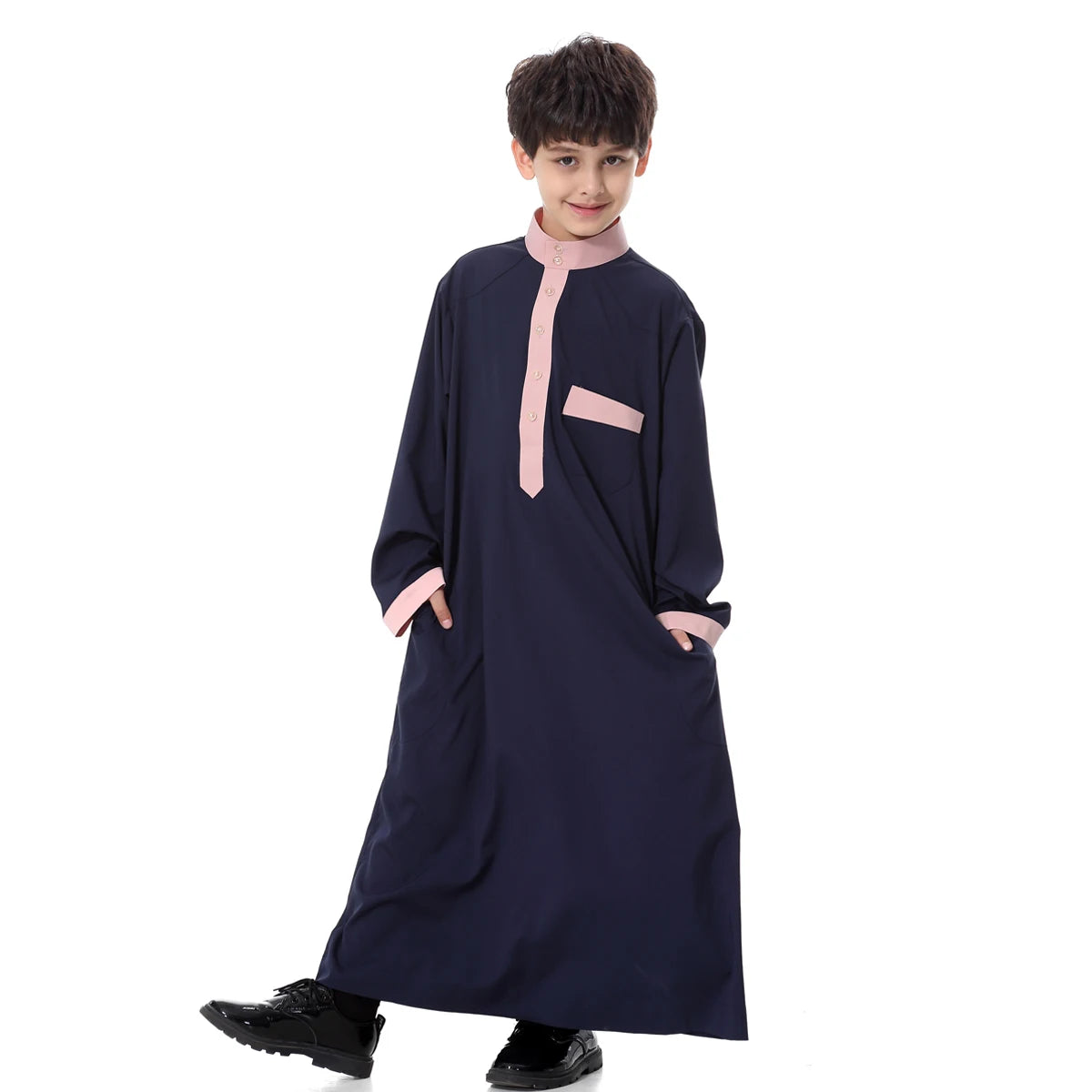 2024 Arab Malay Turkey Muslim Boys Clothing Kids Abayas Dress Children Full Body Robe Dress Teen Age TH873