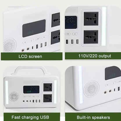 Portable Power Station 300W Solar Generator 110V 220V Outdoor Emergency Energy Charging Station Pure Sine Wave for Camping Home