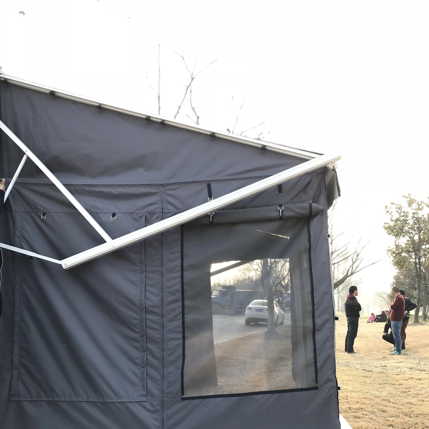 Caravan Awnings,Factory 3-4 Person Outdoor Camping Tent RV Trailer Motrohome Caravan Camper Van Awning Annex Tent